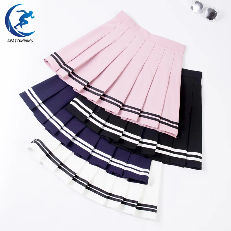 Girls 2019 Tennis Skirt Fashion Mini Pleated Dance Student Baseball Uniform Striped High Waist Sport | Спорт и развлечения