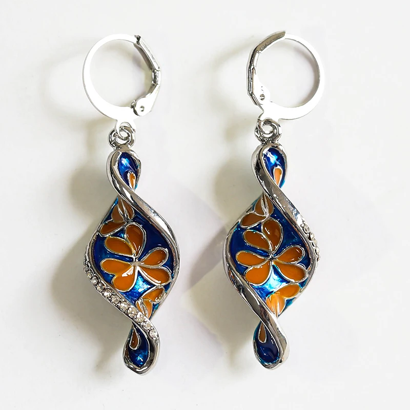 Винтажные висячие серьги Висячие Спиральные кольца креативные длинные подвески