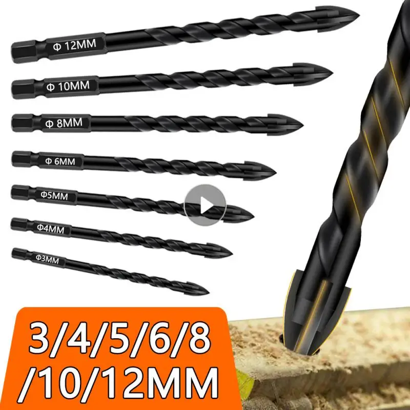 

3-12mm Universal Drill Kit Cross Hex Tile Drills Concrete Glass Ceramic Wall Hole Opener Drilling Tool Metal Triangle Drills Bit