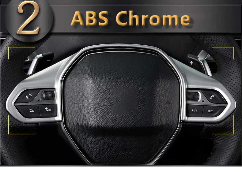 ABS автомобильный Стайлинг руль с блестками Наклейка декоративная накладка 3D наклейка s для peugeot 3008 GT аксессуары