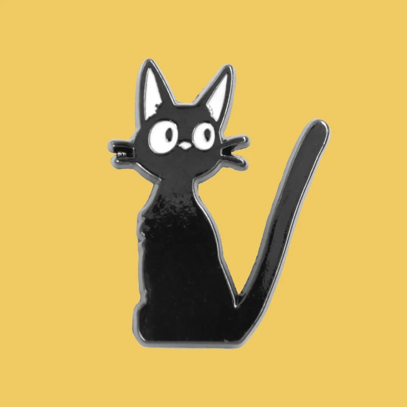 

O282 Kiki's Delivery Service Cute Black Cat Metal Enamel Pins And Brooches For Women Men Lapel Pin Backpack Bags Hat Badge Gifts