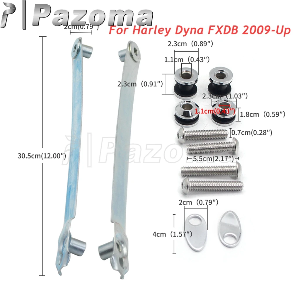 

Motorcycle Steel Rack Sissy Bar Backres Docking Mounting Hardware Kit for Harley Dyna FXDB 2009-Up 2021 2020 2018 2019 2018
