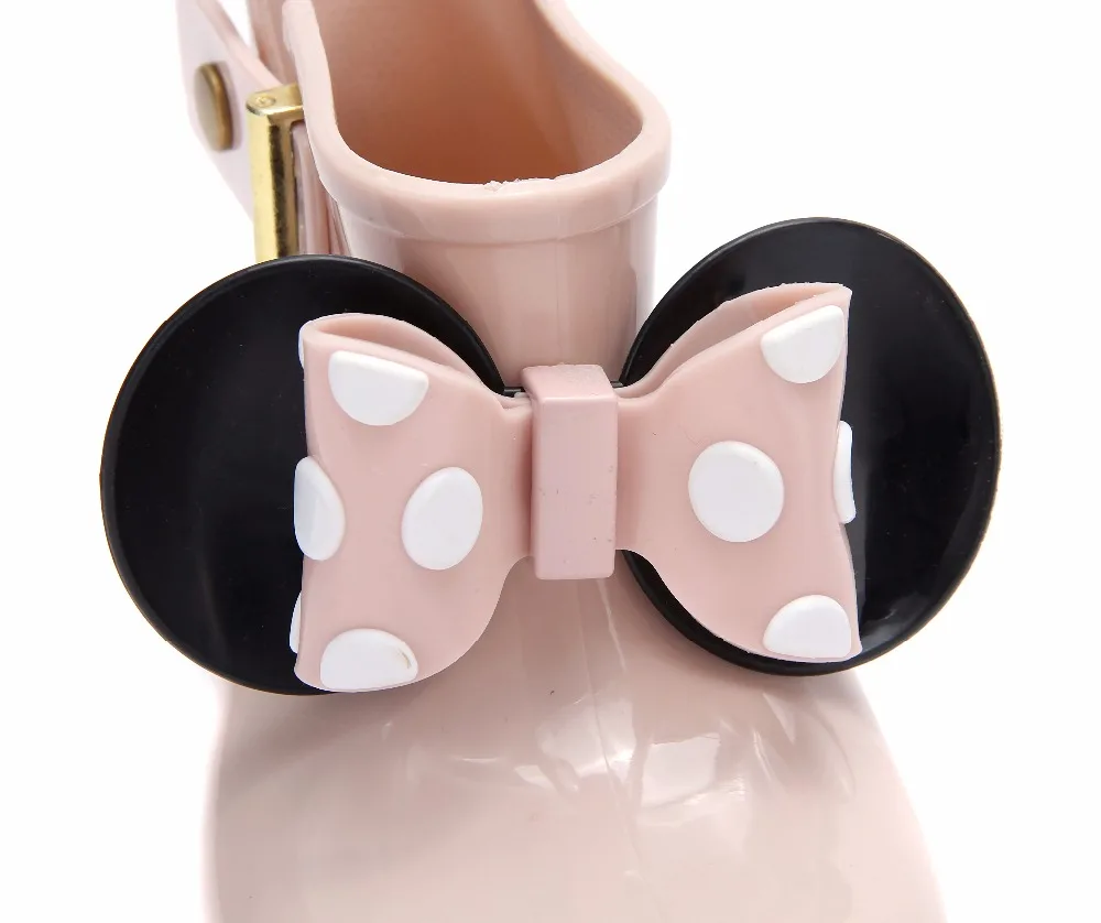 Mini Melissa/3 цвета; резиновые сапоги; Новинка года; нескользящие желе резиновые сапоги для мальчиков и девочек; Melissa; обувь с Микки Маусом; прозрачная детская водонепроницаемая обувь
