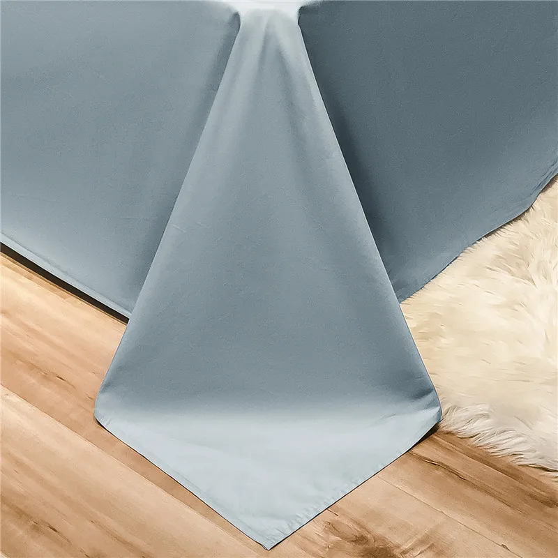 

2021 New Four-piece bedding simple cotton double household bed sheet quilt cover embroidered twill comfortable bedding gray blue