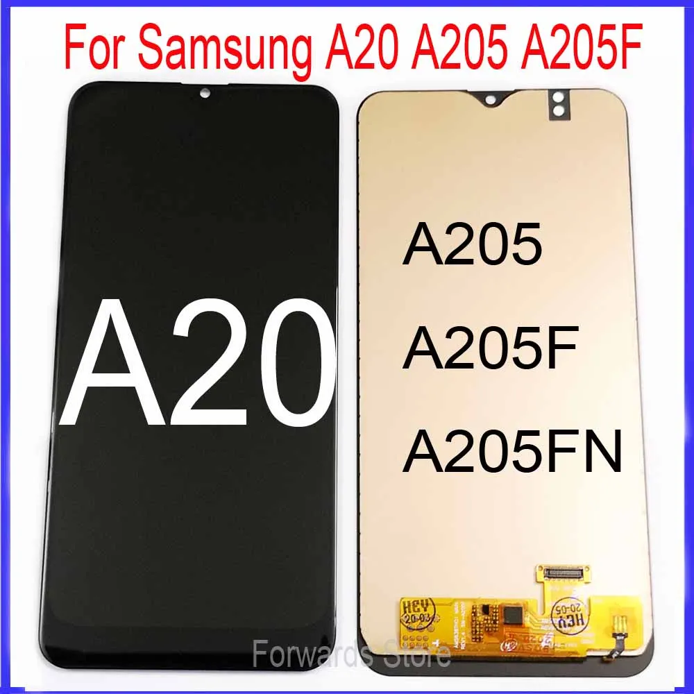 Для Samsung A20 ЖК дисплей с сенсорным экраном рамкой в сборе A205 A205F SM A205FN|Экраны для