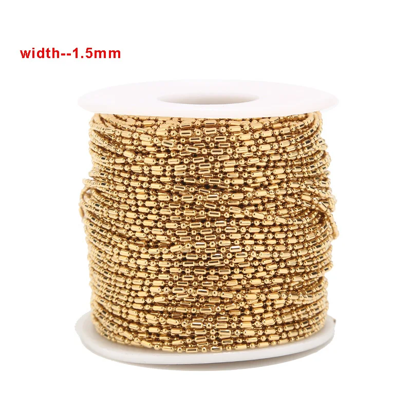 Шариковая цепь золотого цвета из нержавеющей стали толщиной 1 5 мм фурнитура для