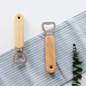 20Pcs Wooden Handle Handheld Bartender Bottle Opener Wine Beer Soda Glass Cap Opener Kitchen Bar Tools Creative Hole Design Wedd