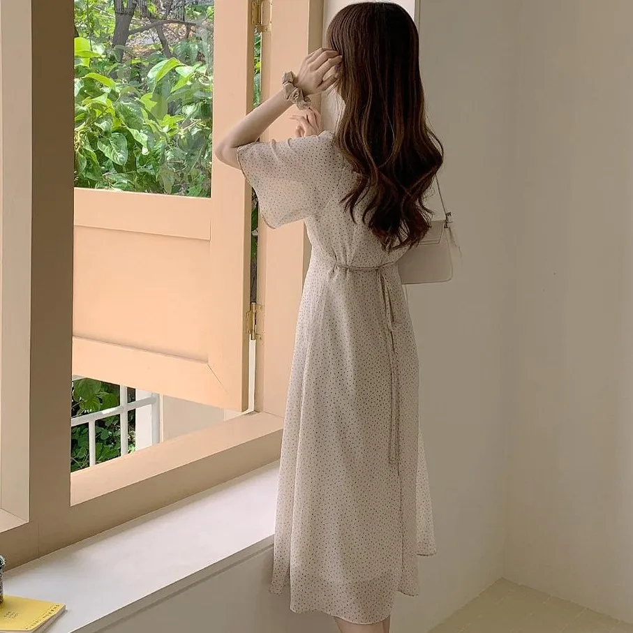 

New Plus Size New Summer Dress Girls Boho Party Chiffon Female Vintage Dress Oversize Short Sleeve Women Dresses Robe Vestido