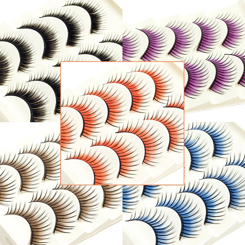 Мягкие норковые ресницы 3D новинка 5 пар красочные искусственные густые с