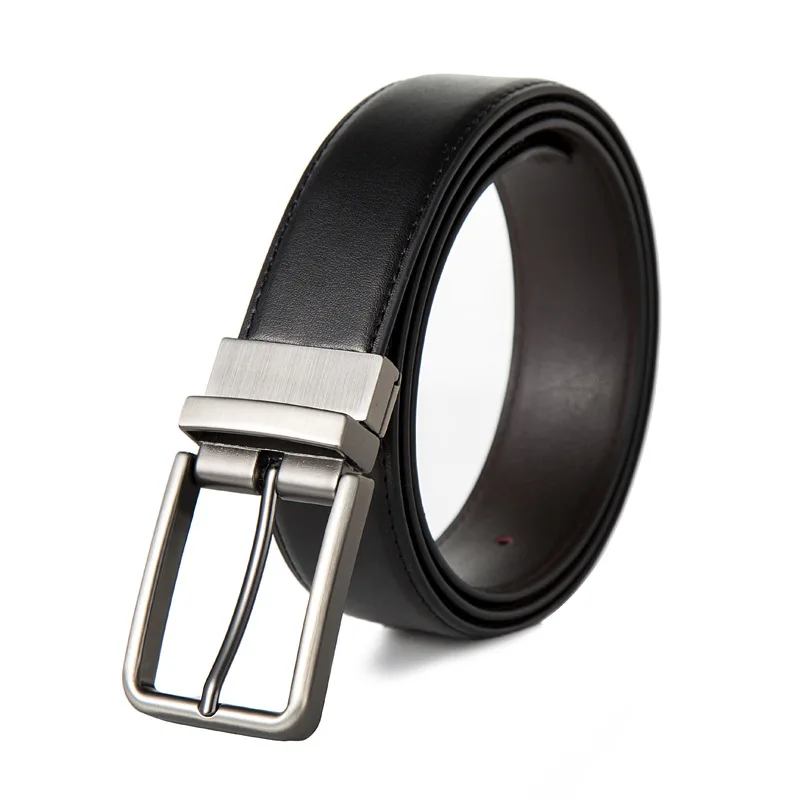 

2021 New Mens Belt Luxury Brand Designer Double-sided Use Cow Genuine Leather Waist Strap Pin Buckle Belts for Men 110-125cm