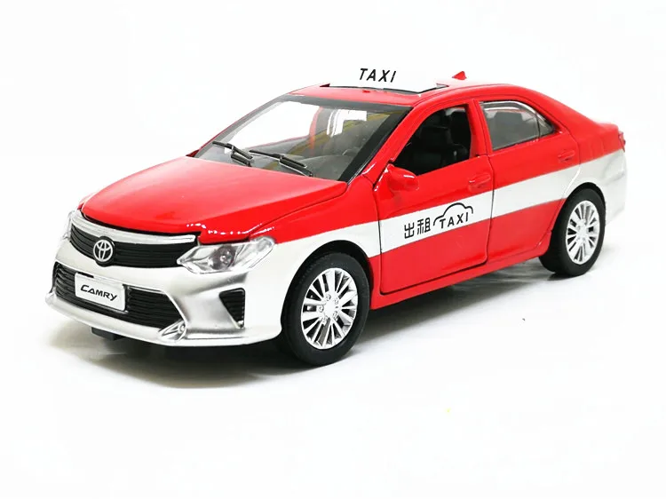 1:32 Масштаб Toyota Camry полицейское такси сплав модель автомобиля игрушка металлическая литая под давлением с оттягивающимся звуком светильник для детей Подарки - Цвет: Red