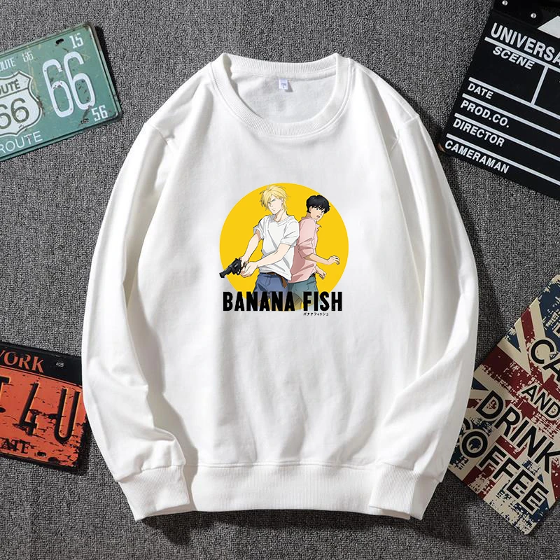 

Banana Fish Ash Lynx Eiji Okumura Yaoi Anime Cotton Pullover Print Women Big Size Tops Cartoon Female Sweatshirt Street Clothing