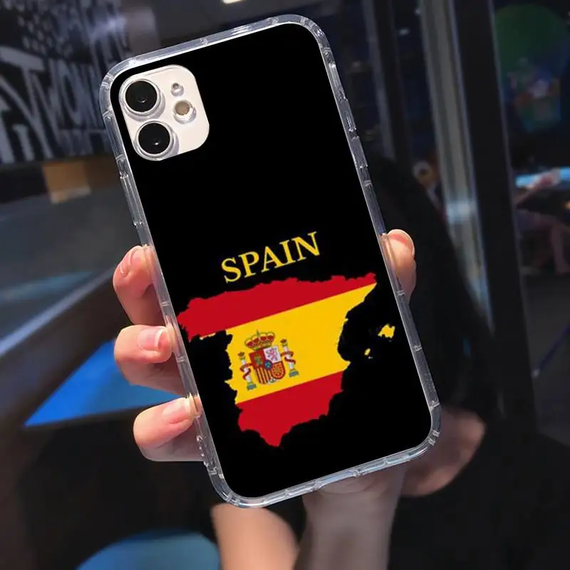 

Fashion Spain Flag Soft Phone Case Transparent Case For Iphone 6 6s 7 8 Plus XR X XS 11 12 Pro Max