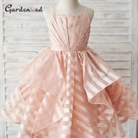 simple giltter girl princess dress ruched tiered girl birthday dress baby girl dress spaghetti strap ball gown flower girl dress