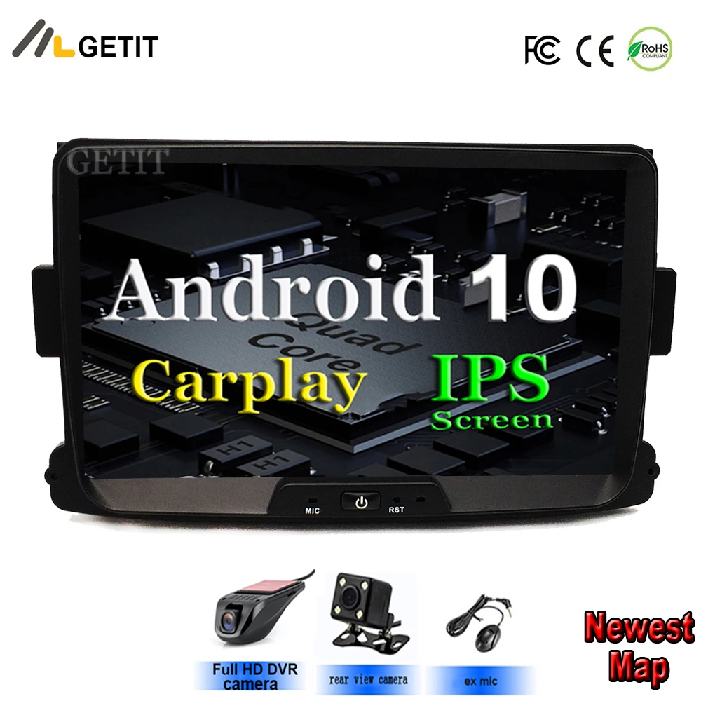Автомобильный мультимедийный плеер DSP IPS радио Android 10 для Dacia/Sandero/Duster/Renault/Captur/Lada/Xray