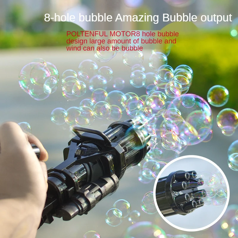 

Gatling Bubble Machine 8-Hole&21-Hole Soap Water Automatic Bubble Guns 2 in 1 Electric Bubble Shooter For Children Gift Toys