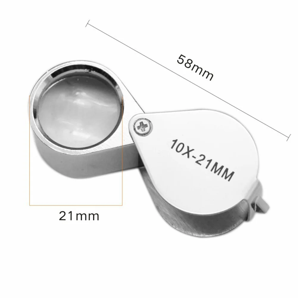 

21mm Magnifier 2pcsGlass Lens Storage Box Foldable Jewellers Loupe PORTABLE
