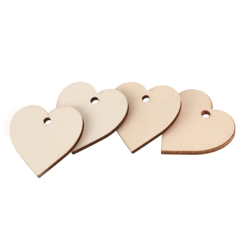 

New 50Pcs Hearts-Wooden Blank Craft Embellishment - Decoration 30mm & 24Pcs 2 Inch Decorative Balls Orbs Vase Bowl Fillers