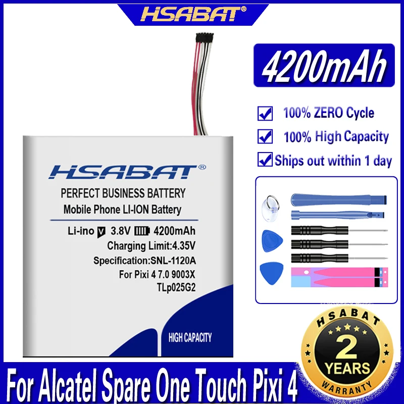 Аккумулятор HSABAT TLP025GC TLP025G2 4200 мАч для Alcatel запасной аккумулятор One Touch Pixi 4 (7) 3G 9003X