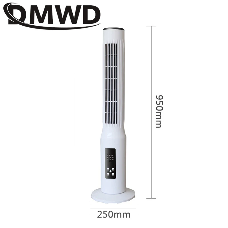 DMWD 45W Electric Air Cooling Fan Tower Type Floor Stand Cooler Mute Vertical Bladeless Remote Timer Conditioning ventilator EU | Бытовая