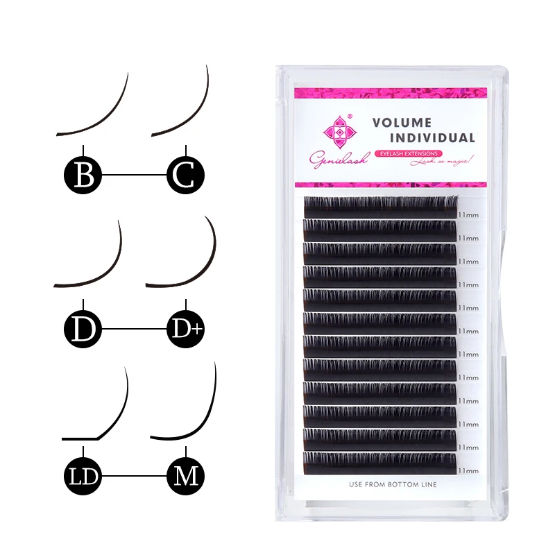 

Genielash BCDD+LDM Curl Mix Lengths Eyelashes Extension All Sizes Professional Mink Individual Eyelashes Extension Supplies
