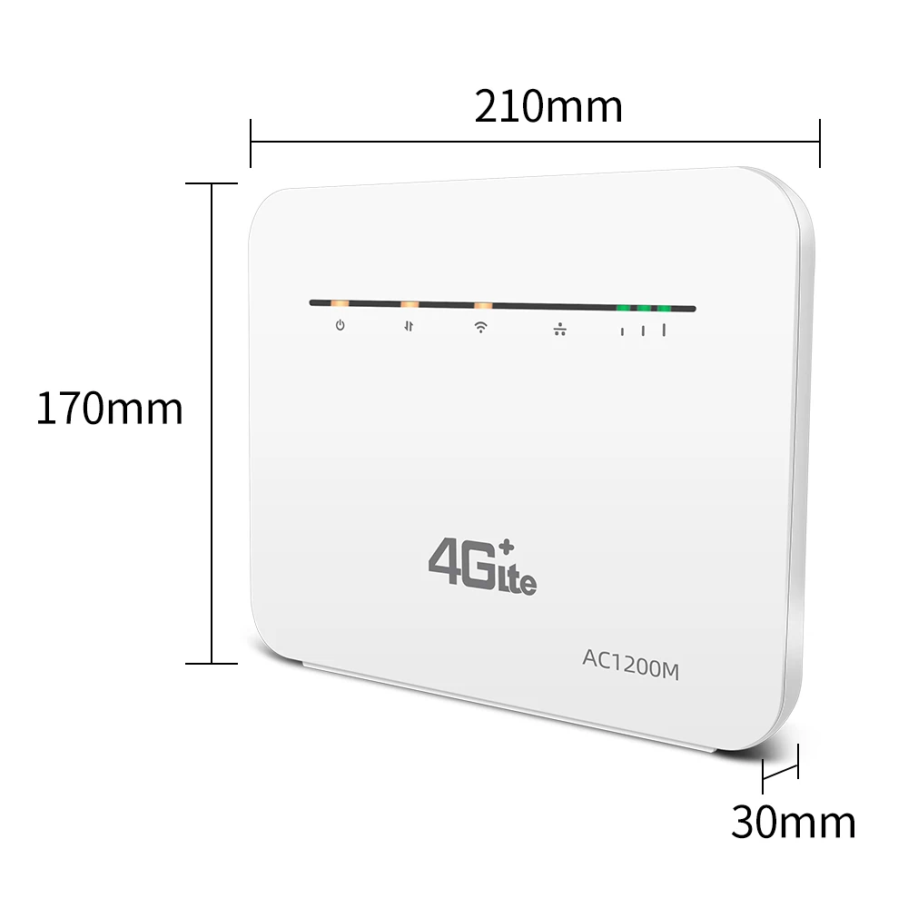 

New 4G Router SIM Cat6 2.4G / 5G Wireless AC 1200Mbps Home WIFI Long Range Router Unlocked FDD/TDD with RJ45 Port Up To 64 Users