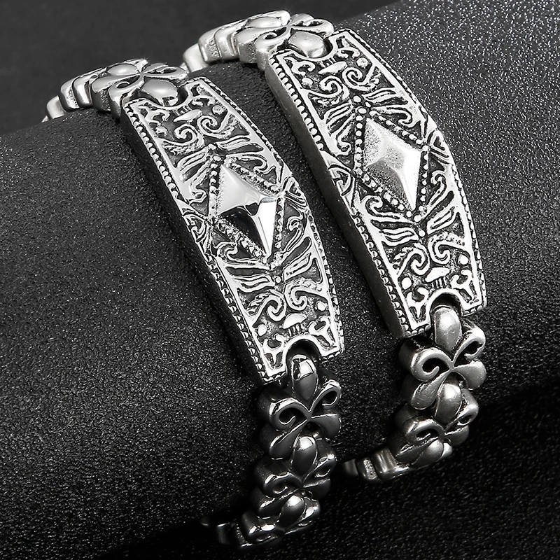 Браслет-цепочка мужской из нержавеющей стали винтажный браслет на руку цвет