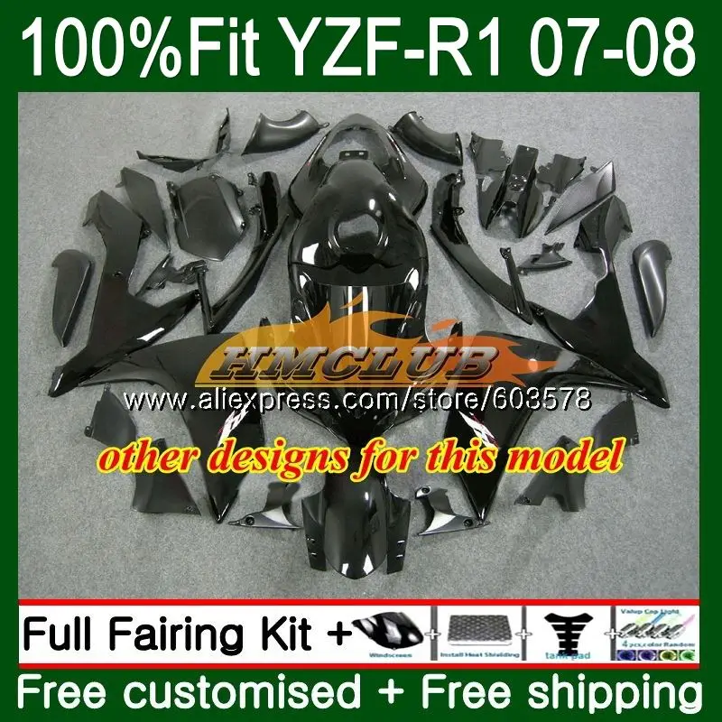 Инъекция для YAMAHA YZF R 1 1000 R1 2007 2008 49CL.98 глянцевый зеленый 07 YZF1000 YZFR1 08 OEM