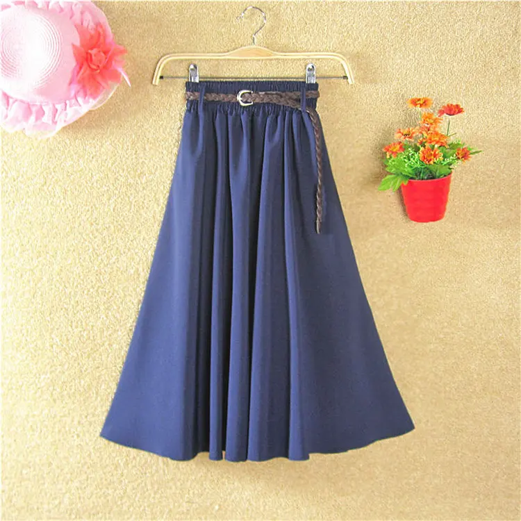 Весенне-летняя длинная юбка из горького флиса с надписью юбки эластичным поясом