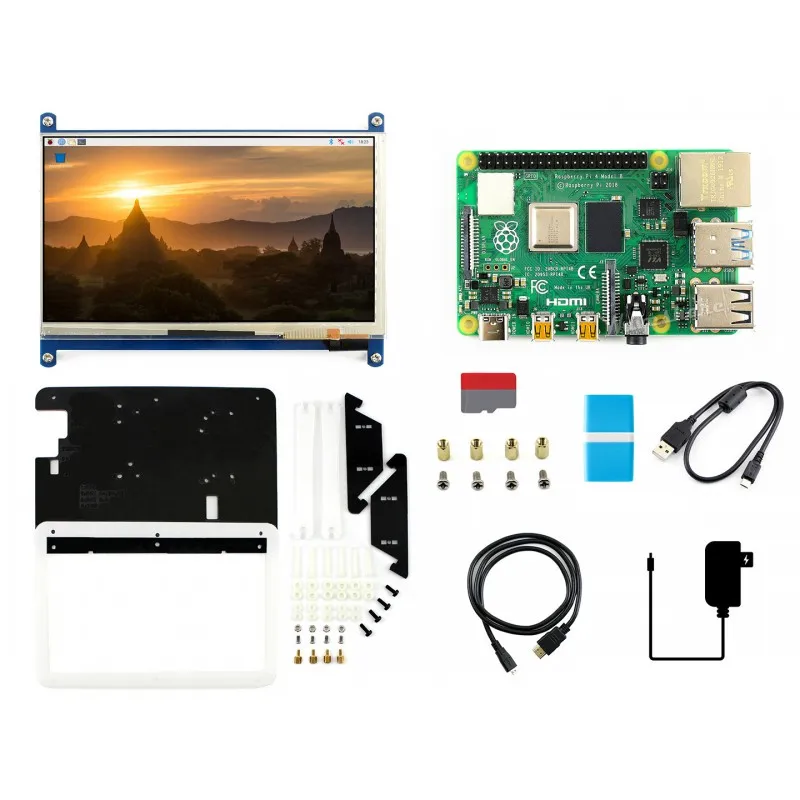 Raspberry Pi 4 Model B Monitor Kit, 7  Capacitive Touch HDMI LCD to Build All-in-One Computer