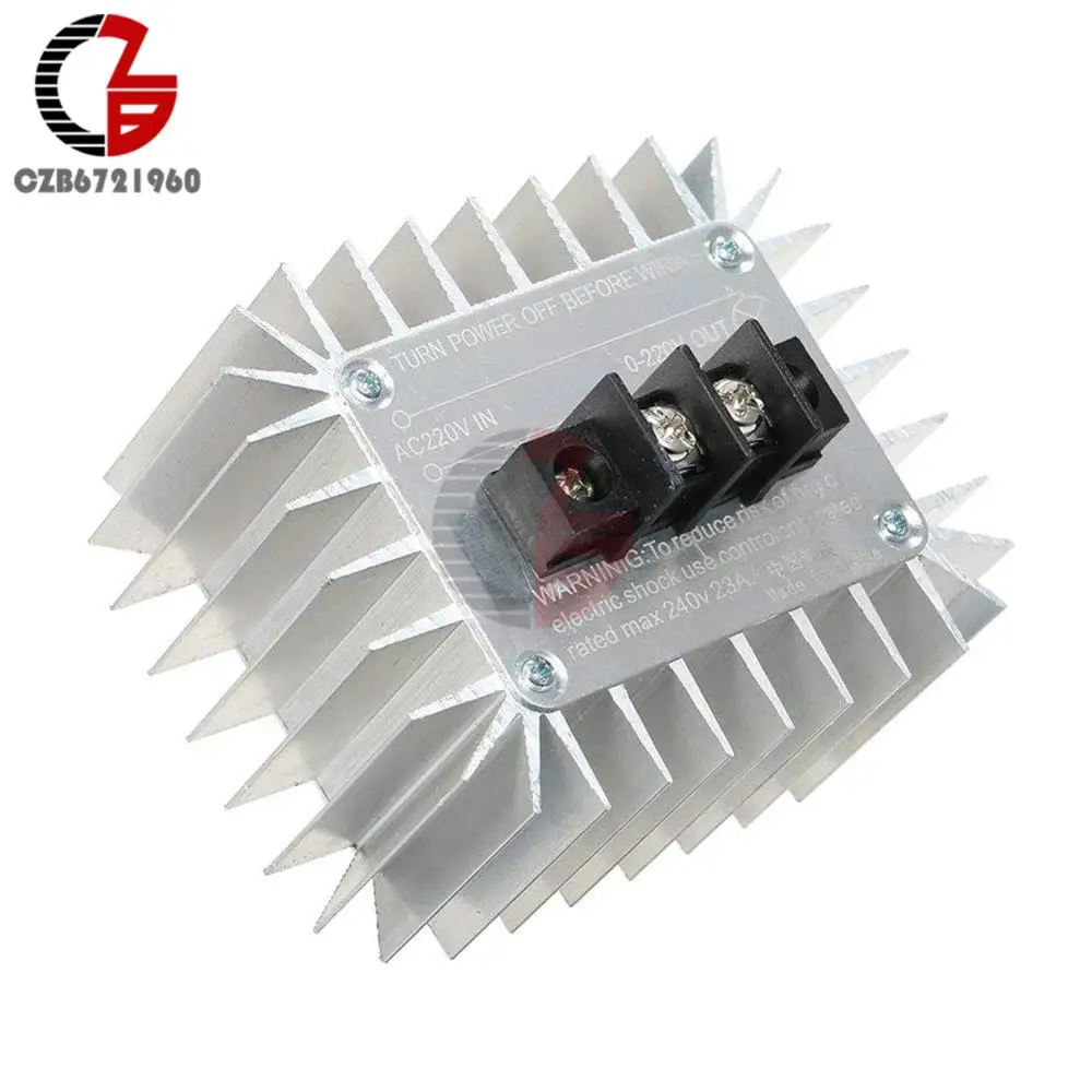 AC 220V 5000W высокой мощности SCR регулятор скорости двигателя регулятор напряжения электронный затемнение Attemperation терморегуляционный модуль