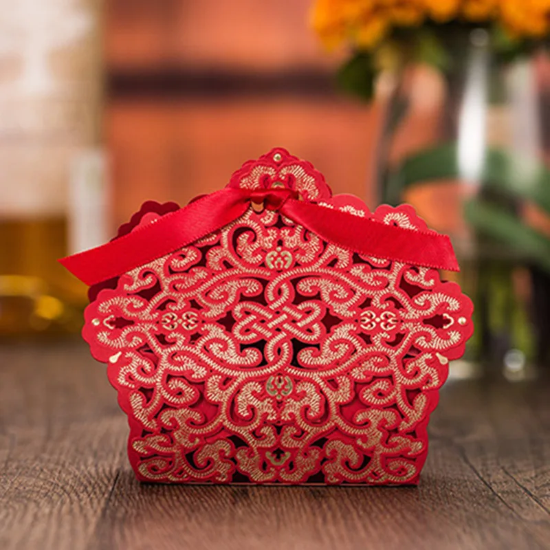 Резная коробка для торта и конфет из золотой фольги 5 шт. Свадебная детского душа