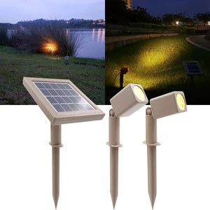 Шестигранный 30X двойной новый светодиодный прожектор на солнечных батареях, наружный пейзаж, украшение сада, прожектор, водонепроницаемый 5 м кабель, садовая лампа