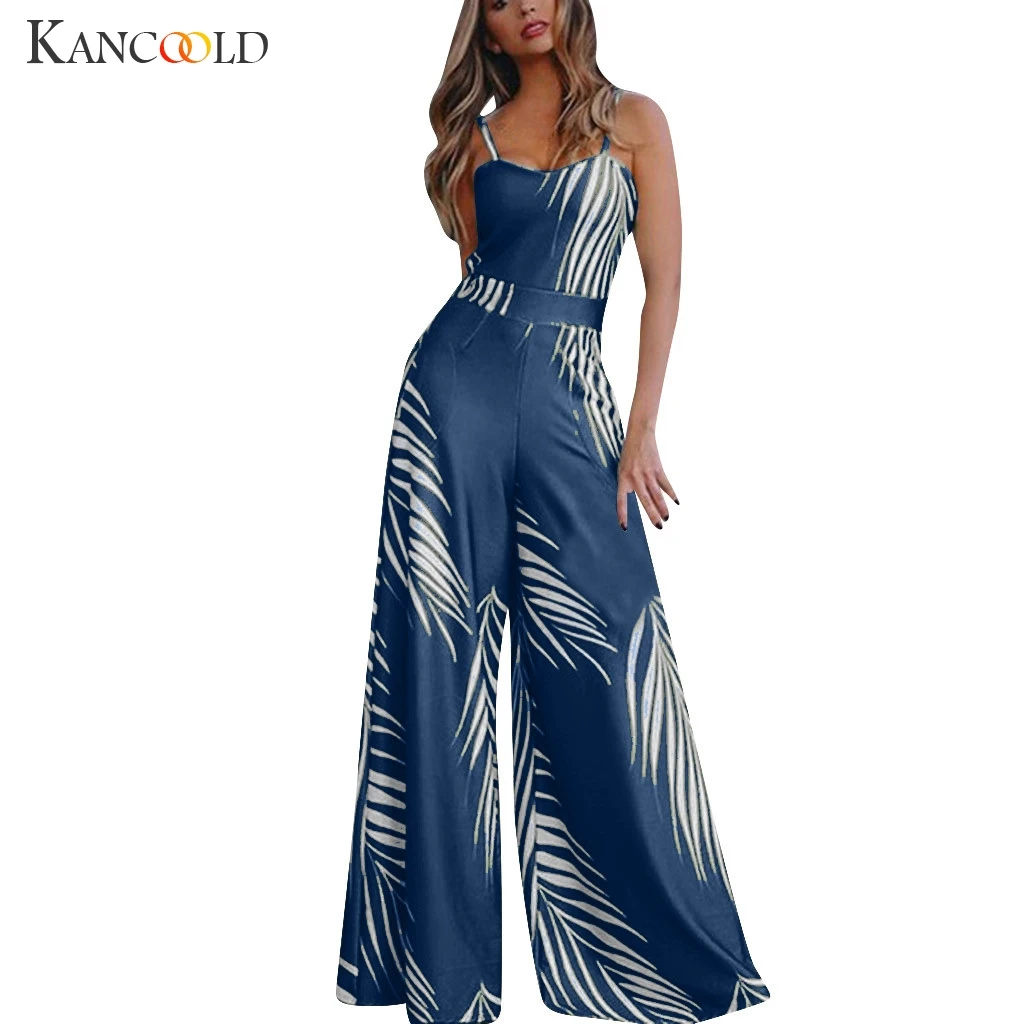KANCOOLD женский летний модный комбинезон с цветочным принтом без рукавов для женщин