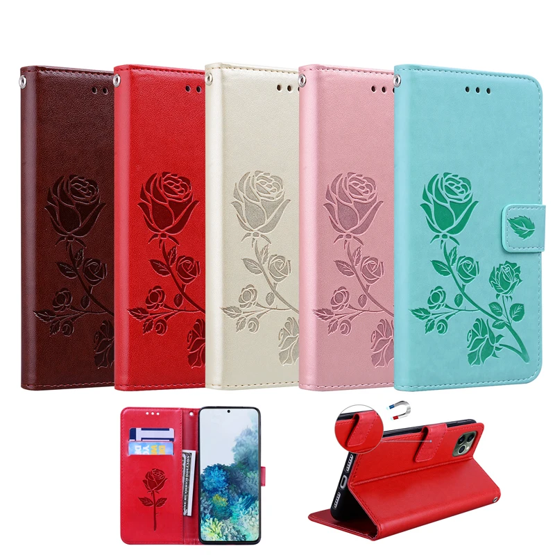 

Rose Flower Case For Huawei Honor 30 30S 30i 20 20S 20i 10i 10 9A 9C 9S 9X 8S 8A 8C 8X 7S 7A Pro Plus Lite Flip PU Leather Bag