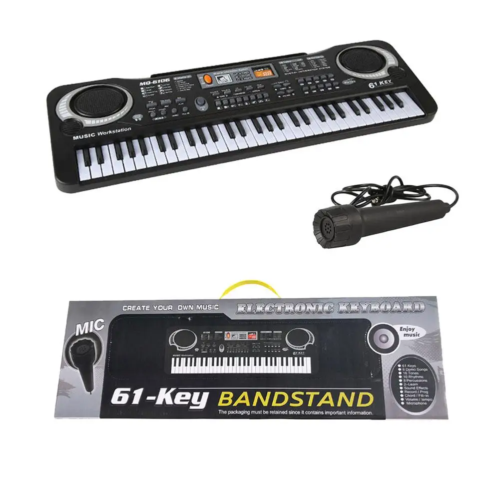 

Цифровая Музыкальная электронная клавиатура, 61 клавиша, электрическое пианино, детский подарок, вилка стандарта США, для детей