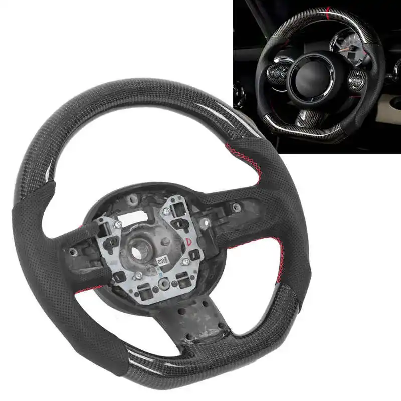 

Оригинальное рулевое колесо из углеродного волокна Nappa, перфорированная кожа, замена для Cooper R55 R56 R57 R58 R59 R60, Новинка