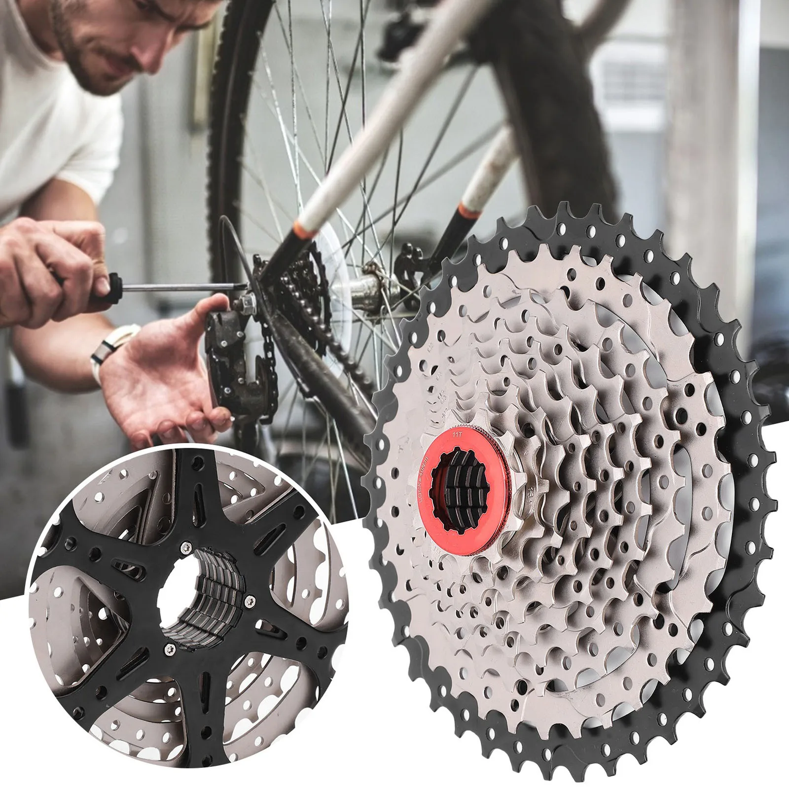 

9/10/11-Speed Road Bike Flywheel Cassette Bicycle Sprocket Bike Flywheel Cassette 32/40/42/46/50T Speed Gear Bicycle Accessory