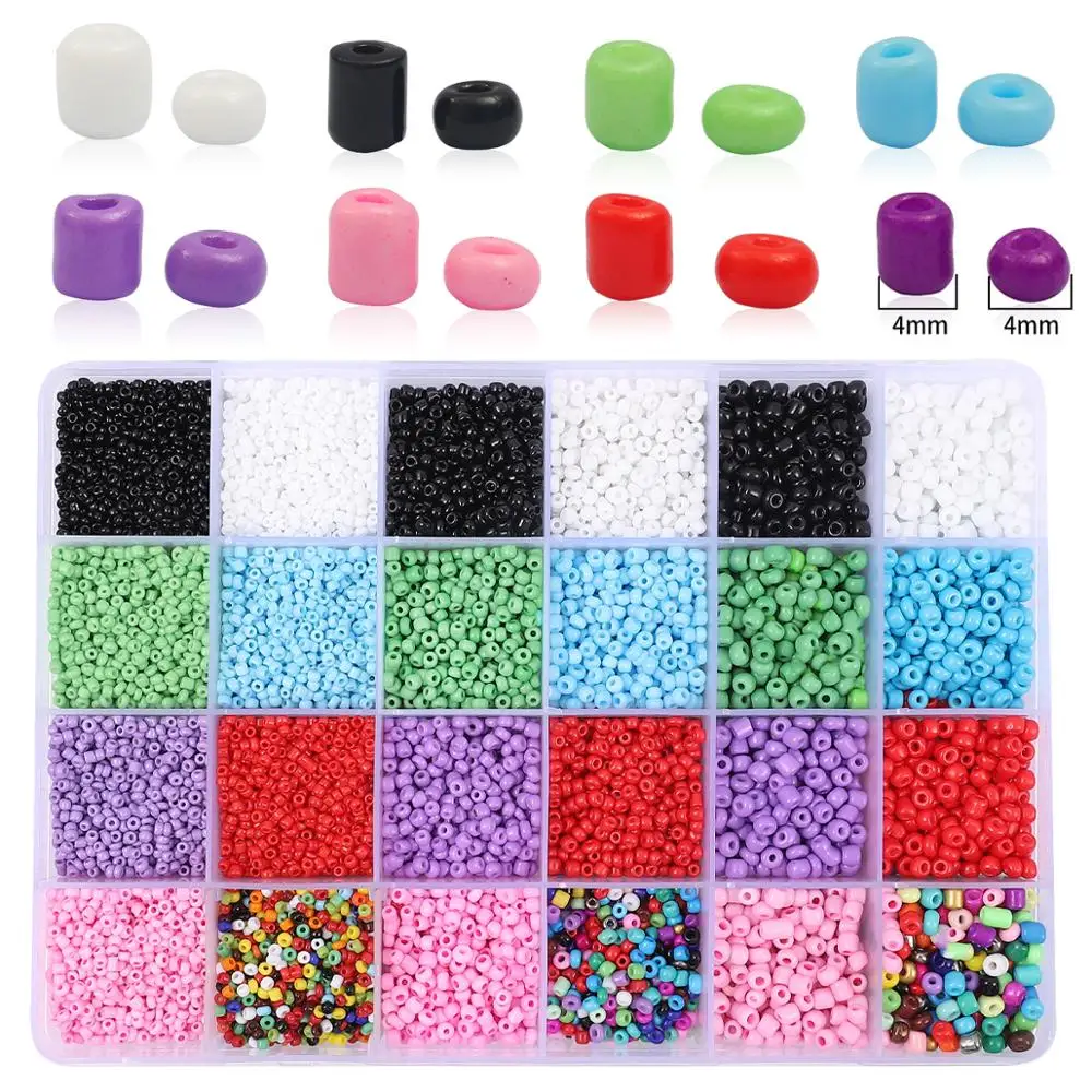 

1Box 2-4mm Charm Czech Glass Seed Beads Kit Box Set Loose Spacer Beads For Jewelry Making DIY Bracelet Necklace
