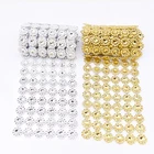 Серебряная лента для Стразы с подсолнухами, акриловая сетчатая лента с кристаллами и стразами, 1 ярд, для рукоделия, товары для вечерние вечеринок