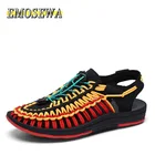 Мужские сандалии emohome, летние мягкие Нескользящие гладиаторские босоножки ручной работы, пляжные сандалии для мужчин