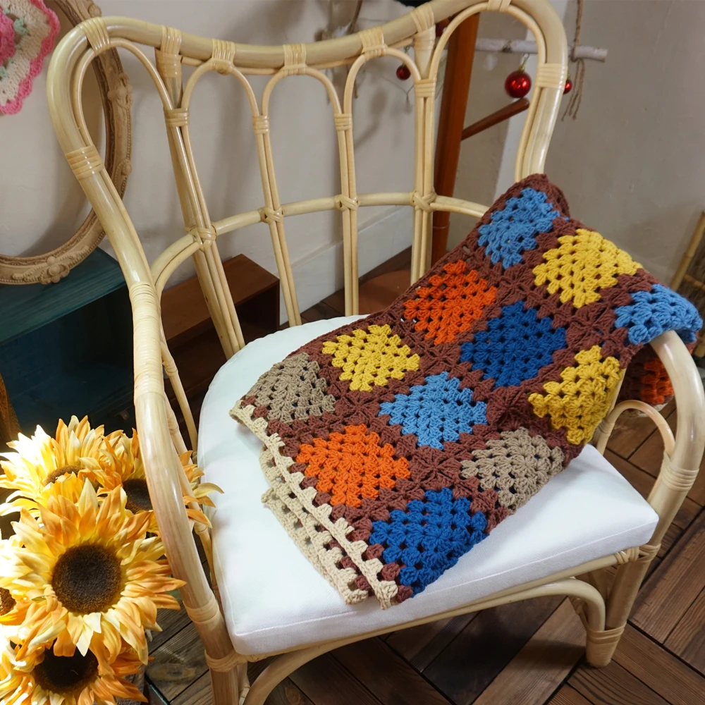 Одеяло ручной работы состаренное крючком фетровая подушка в пасторальном стиле