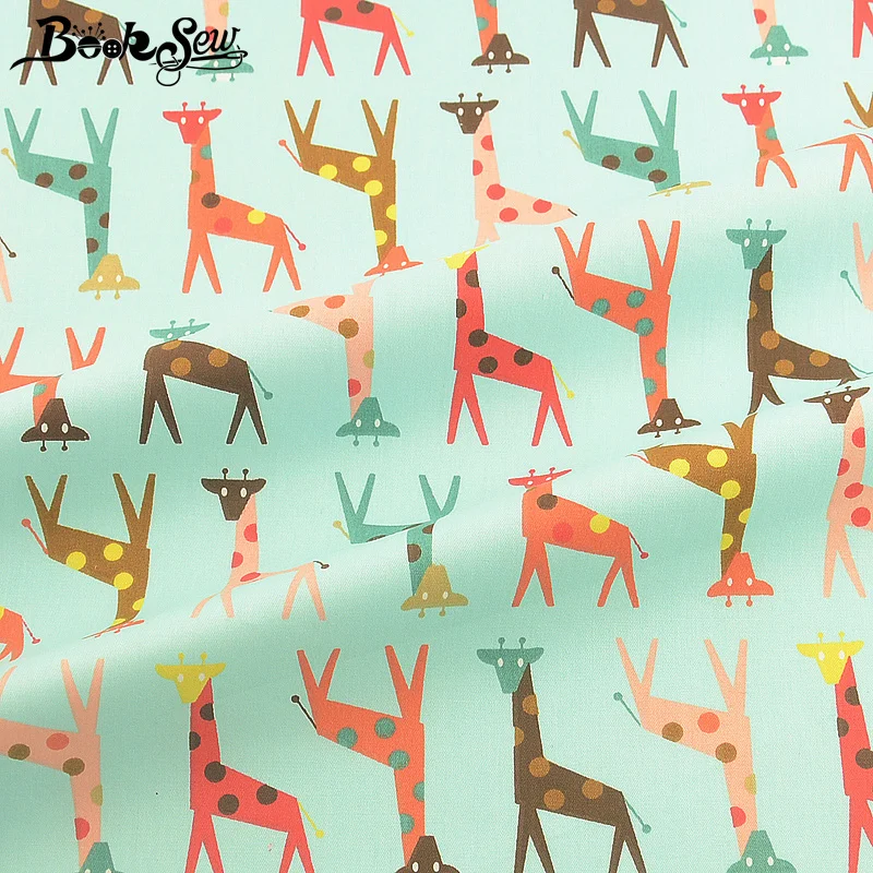 Booksew хлопок саржа стеганая ткань метр Анкара животные лоскутное шитье синий Tissu материал Boneca ткань для тильды, скрапбукинга