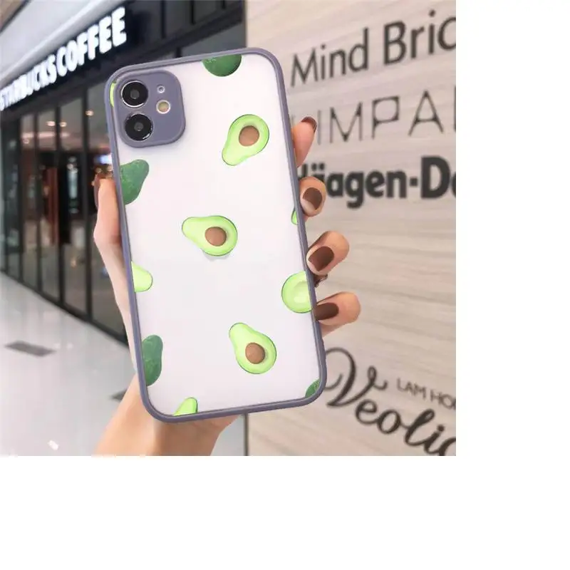 

avocado Phone Cases Matte transparent For Gray iPhone 12 Mini 11 Pro XR XS Max 7 8 Plus X Back Cover