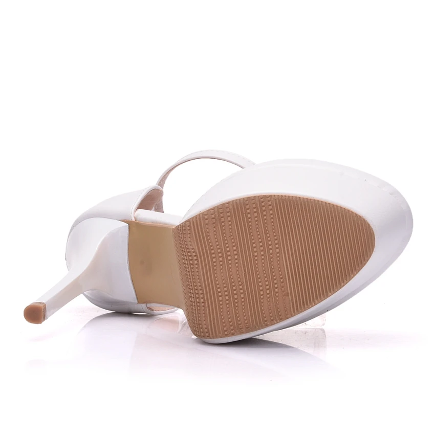 

Crystal Queen White Sandals 14CM Platform High Heel Shoes Fashion Round Toe Sandals Summer Platform Sexy Pole Dress Shoes
