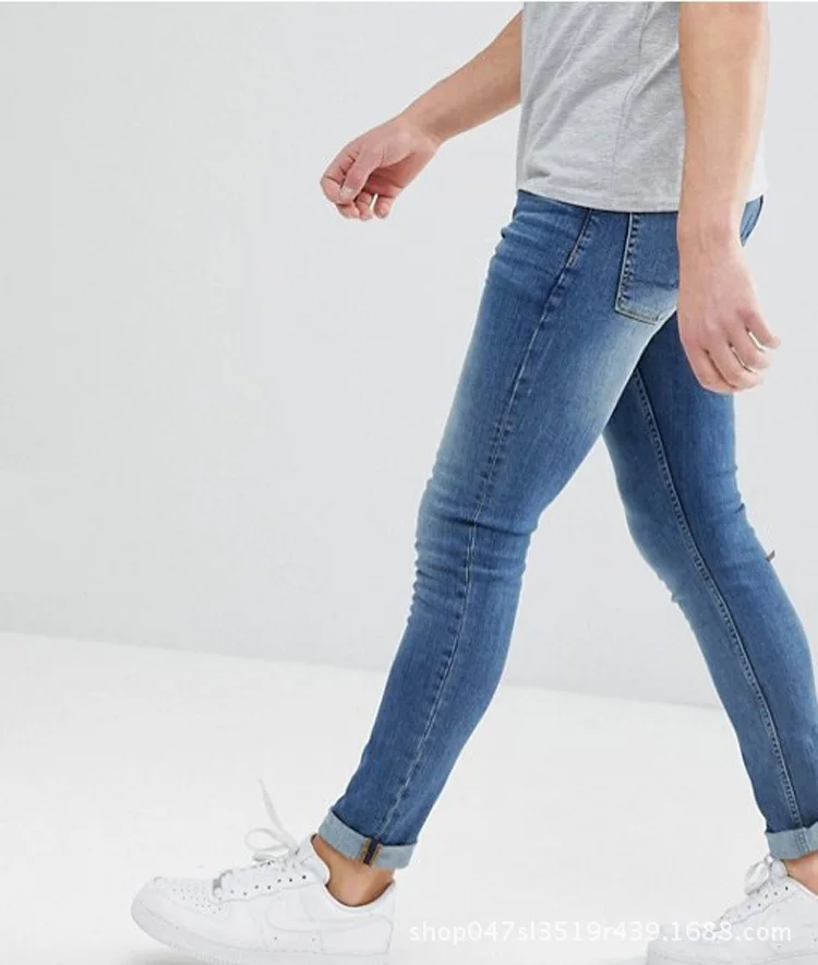 

Skinny Jeans for mens slim fit Pants classic Blue male denim Jean Designer Trousers Casual Solid Color Straight Elasticity Pants