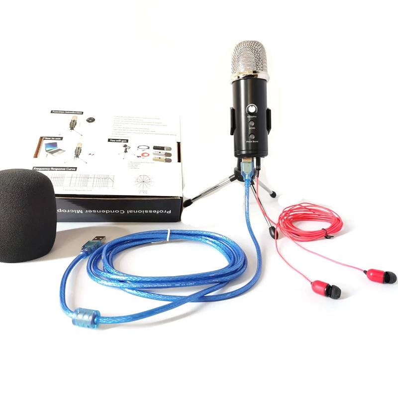 

USB Condenser Microphone Professional Studio Microphones for PC Computer Laptop Voice Podcasting for Live Online