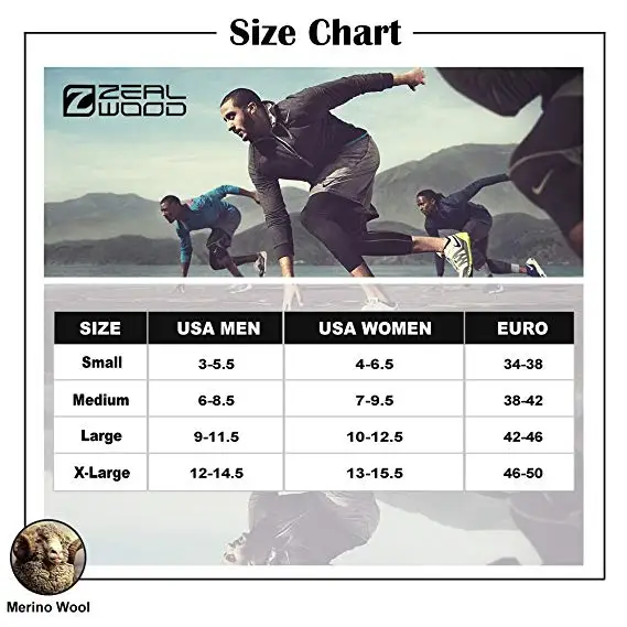 3 пары спортивных носков для бега носки унисекс из мериносовой шерсти ZEALWOOD с