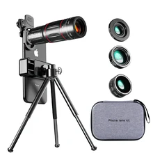 For Mobile Phone Lens Kit 28X HD Telescope Zoom Macro Lens For iPhone Samsung Smartphone Camera Fisheye Lente Para Celular