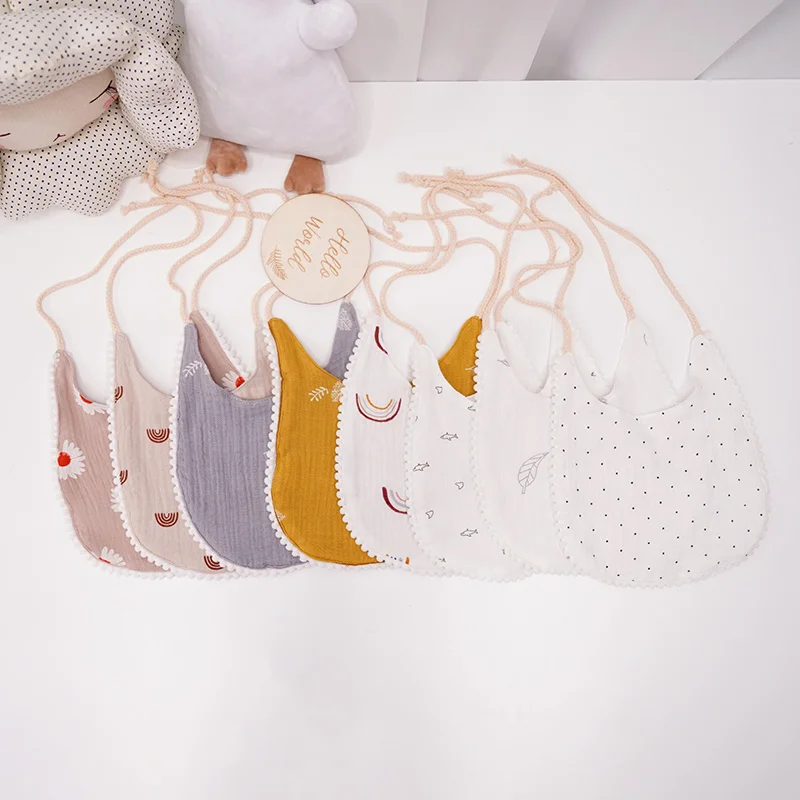

2PCS Baby Infant Cotton Bib Rainbow Solid Color Scarf Newborn Feeding Saliva Towel Bandana Burp Cloth Boy Girl Baby Accessories